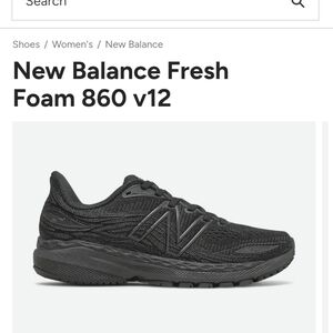 Women's Black New Balance 860 Athletic Shoes